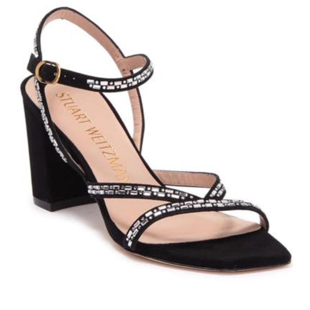 Stuart Weitzman Harlowe Black Embellished Sandal